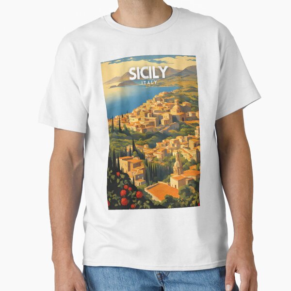 Item preview, Sicily Italy Retro Travel Art Poster designed and sold by ZionPosteria.
