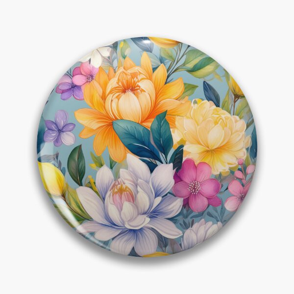Item preview, Seamless pattern of colorful flowers in cyan, magenta, pink, lemon yellow  designed and sold by creativekrish.