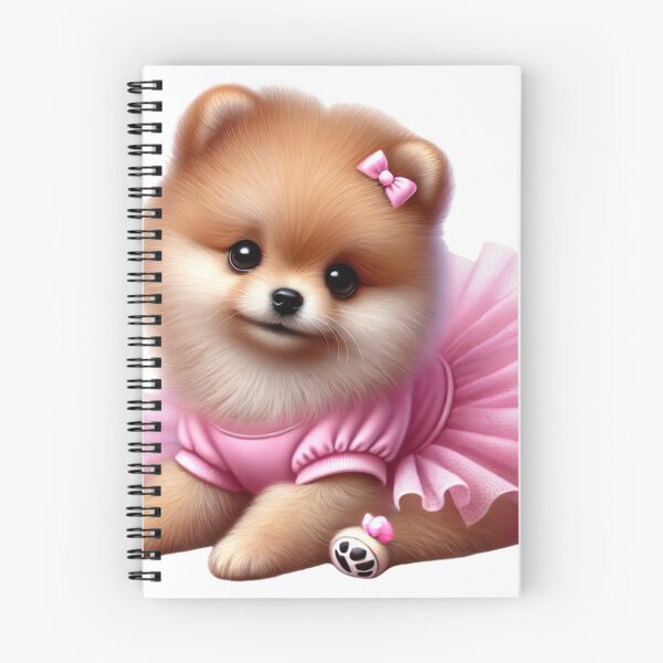 Item preview, Charming fluffy Pom puppy posing in a pastel pink tutu designed and sold by toypoodlemom.