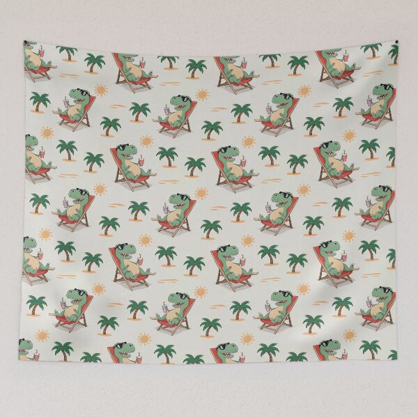 Item preview, Dinosaurs on the beach, seamless pattern designed and sold by GabbyKI261.