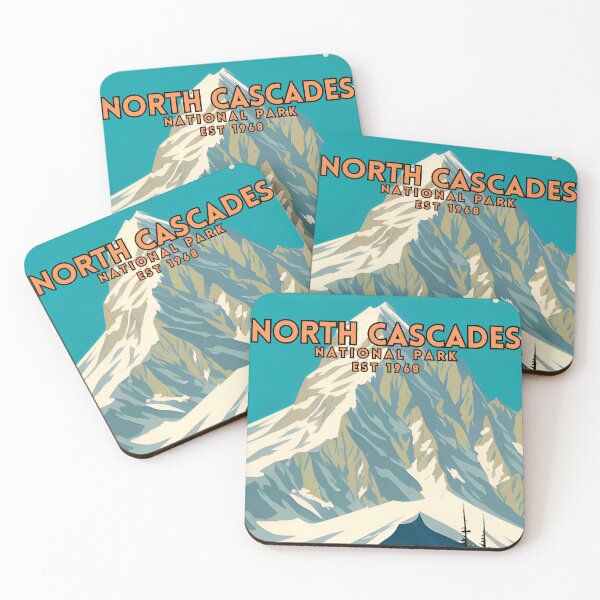Item preview, North Cascades National Park Vintage Travel Poster designed and sold by ZionPosteria.