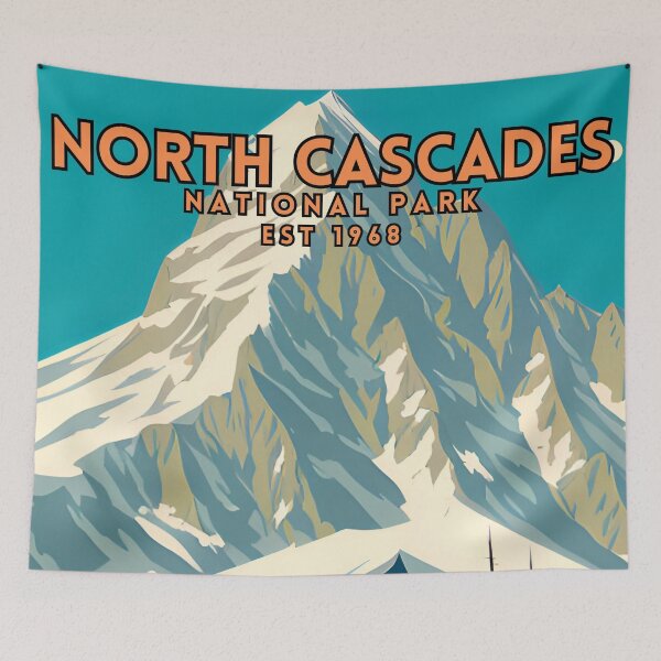 Item preview, North Cascades National Park Vintage Travel Poster designed and sold by ZionPosteria.