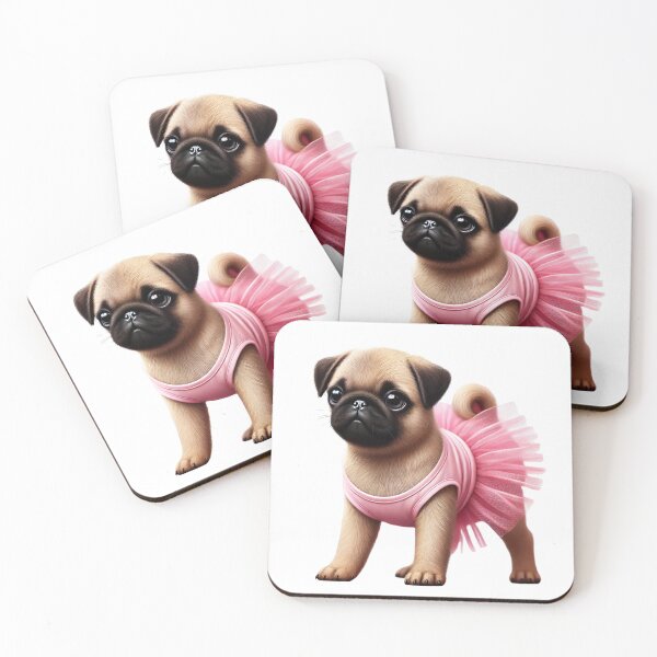Item preview, Sweet, little pug in a pink tutu. designed and sold by toypoodlemom.