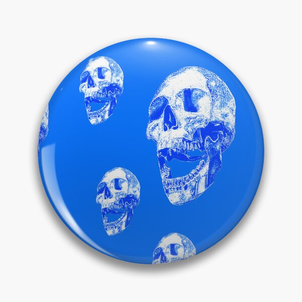 Item preview, Laughing skull blues and white 2 designed and sold by SueKnox.