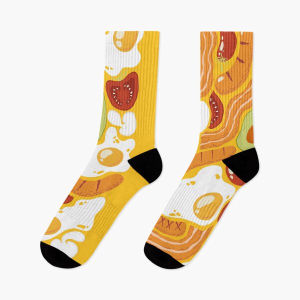 Item preview, Abstract fried eggs, bacon, sausages, tomatoes, avocados designed and sold by DarianaArt.