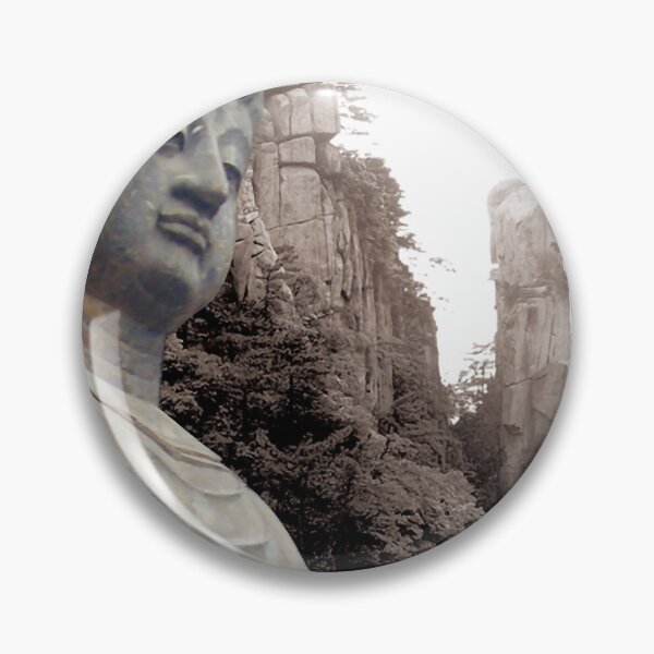 Item preview, The statue of Maitreya Buddha stands tall among the towering mountains and steep ridges in Mount Emei, Sichuan. designed and sold by zenger2021.