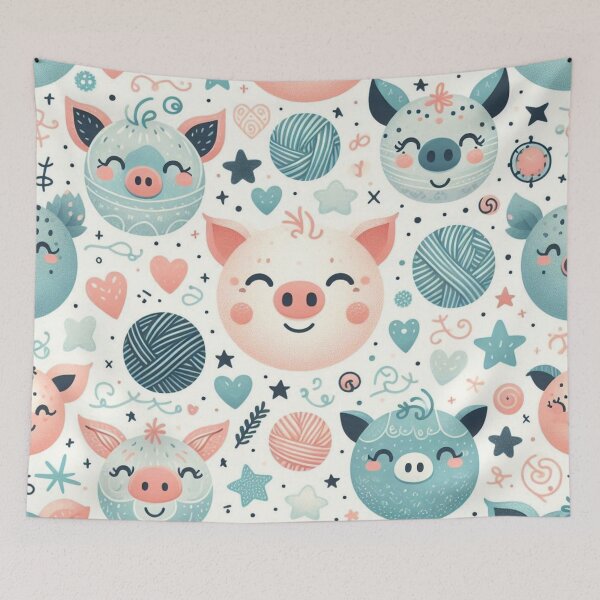 Item preview, Porcine Whimsy: A Pastel Parade designed and sold by Furbulous Faces.