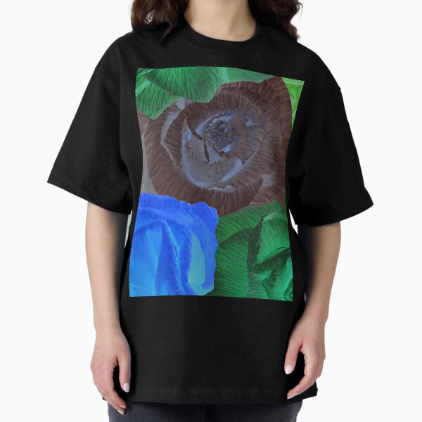 Goluban floWER 01 Bouquet Invert retro irony _ handmade paper flowers _ Edita Goluban _ Croatia Oversized T-Shirt