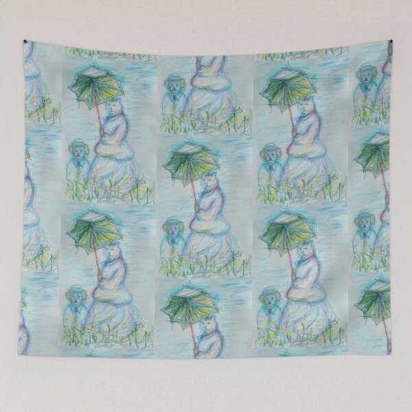 Item preview, Woman with a Parasol by Cloude Monet, Cat Version designed and sold by DipakSonarArt.