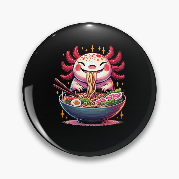 Item preview, Funny Cute Axolotl with a Bowl of Ramen designed and sold by Merchrise.