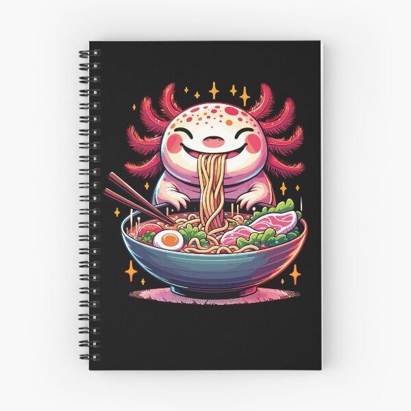 Item preview, Funny Cute Axolotl with a Bowl of Ramen designed and sold by Merchrise.