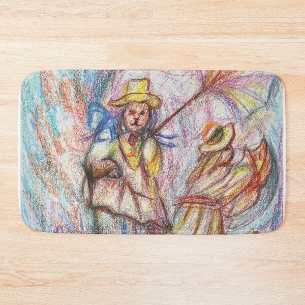 Item preview, Cat drawing and illusion inspired by windy day, cloude monet designed and sold by DipakSonarArt.