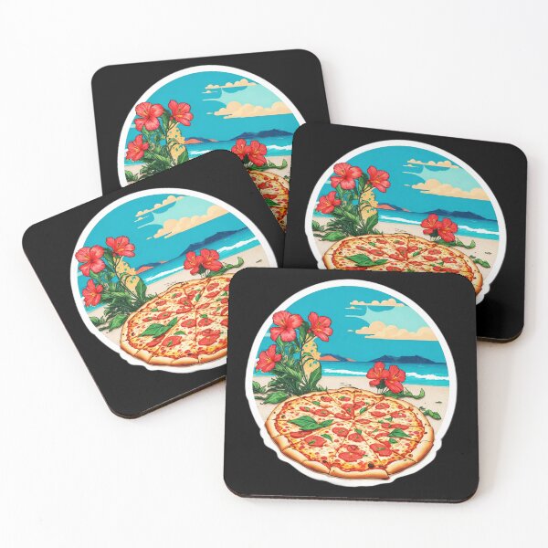 Item preview, Tasty Pepperoni Pizza on a Hawaiian Beach designed and sold by NautiChic.