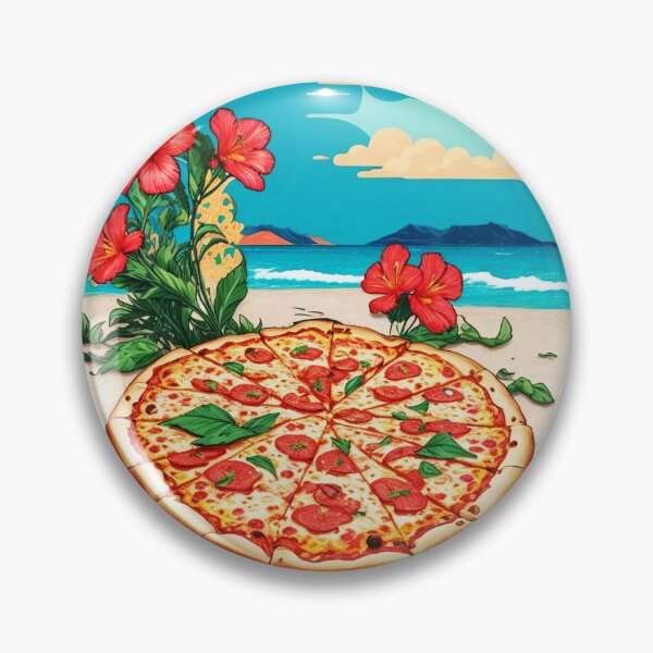 Item preview, Tasty Pepperoni Pizza on a Hawaiian Beach designed and sold by NautiChic.