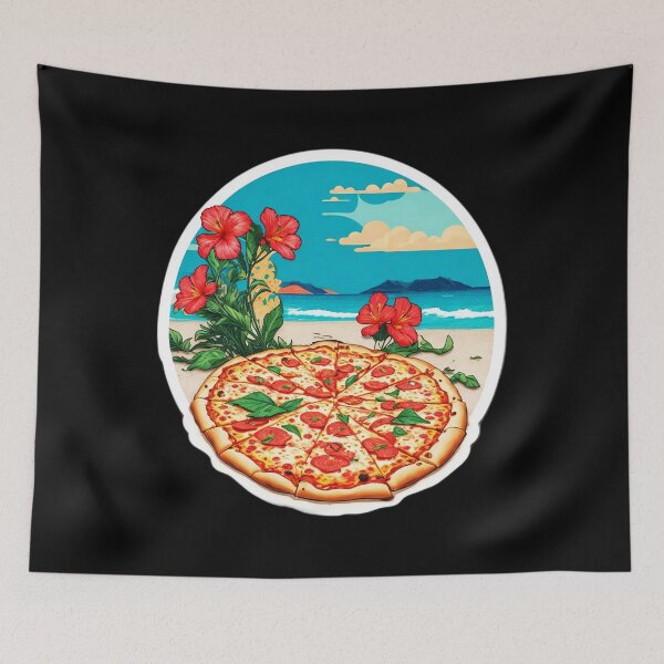 Item preview, Tasty Pepperoni Pizza on a Hawaiian Beach designed and sold by NautiChic.