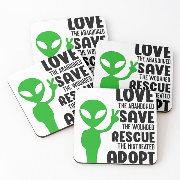 Item preview, Alien Love Save Rescue Adopt Inspirational Quote designed and sold by CanyonGarageArt.