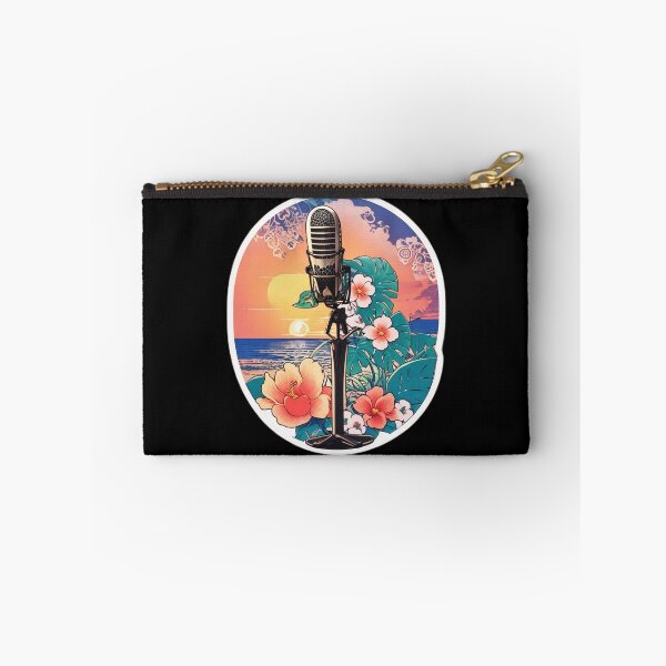 Item preview, Hawaii DJ Radio Microphone with Orchids at Sunset designed and sold by NautiChic.