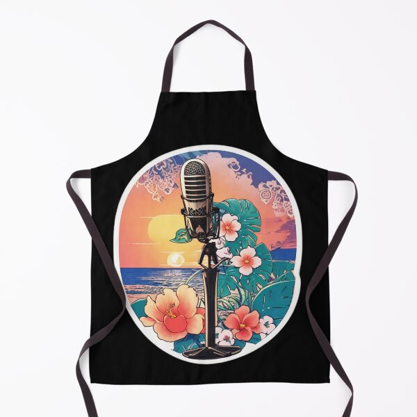 Item preview, Hawaii DJ Radio Microphone with Orchids at Sunset designed and sold by NautiChic.