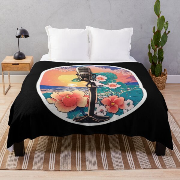 Item preview, Hawaii DJ Radio Microphone with Orchids at Sunset designed and sold by NautiChic.