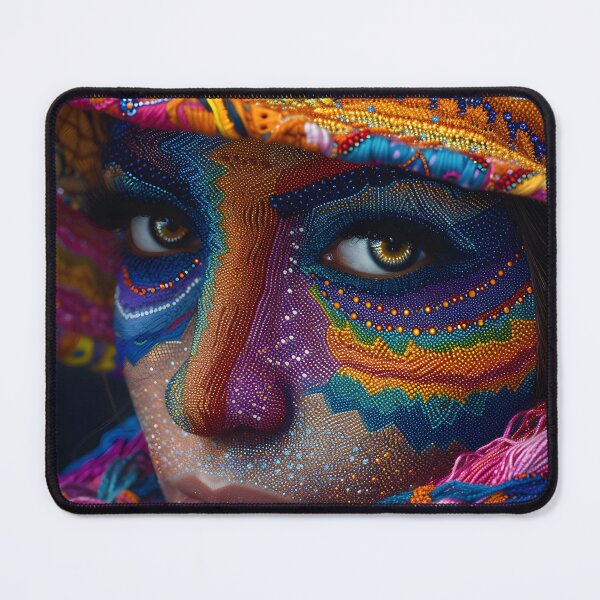 Item preview, Vibrant colored threads creating an intricate colorful woman portrait designed and sold by Artessie.