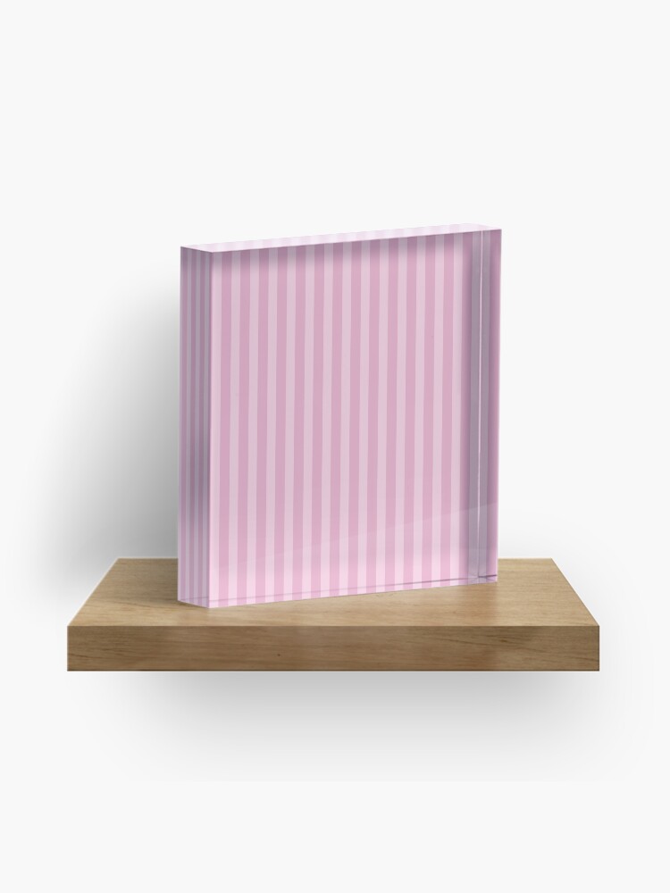 Acrylic Block, Geometric Dusky Rose Lilac Sachet And Cherry Blossom Vertical Stripes designed and sold by Triplicate Limited