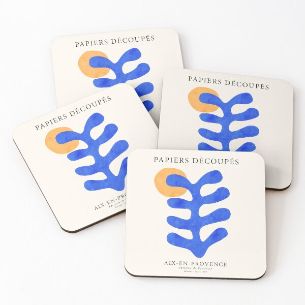 Item preview, After Henri Matisse Cut-Outs Watercolor Blue Orange designed and sold by ahumbleconcept.
