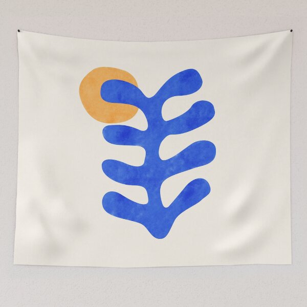 Item preview, After Henri Matisse Cut-Outs Watercolor Blue Orange designed and sold by ahumbleconcept.