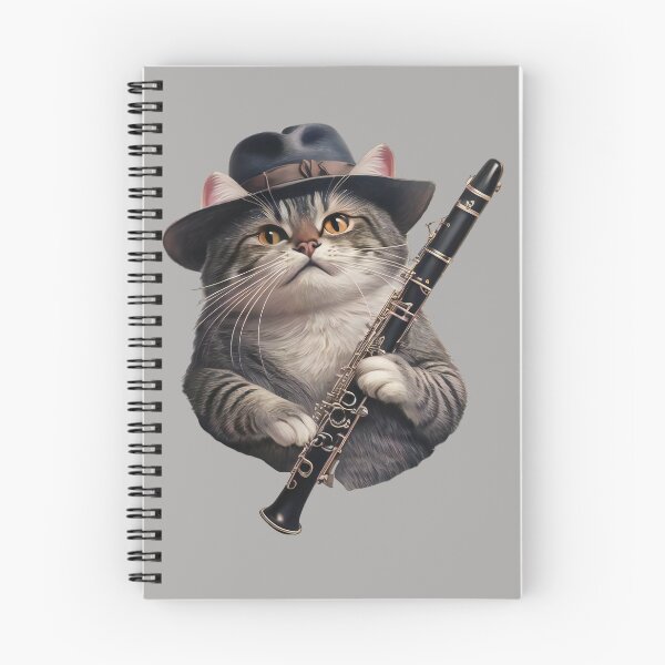 Item preview, Cat with bass clarinet designed and sold by DotPointLine.