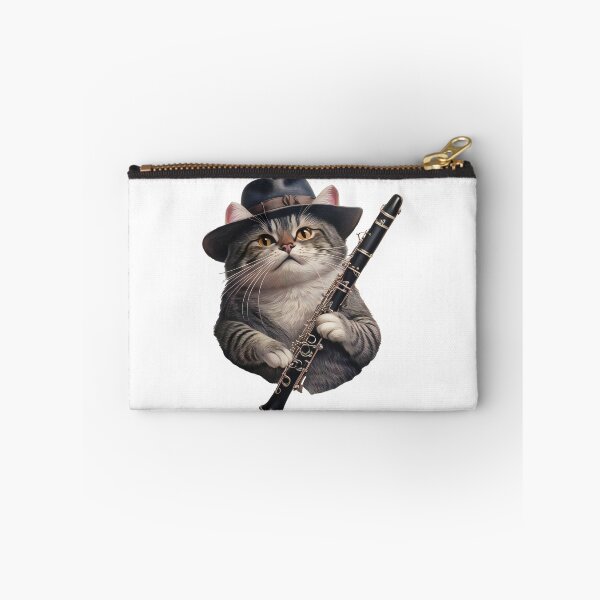 Item preview, Cat with bass clarinet designed and sold by DotPointLine.