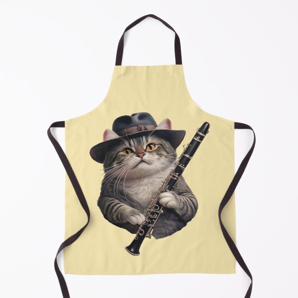 Item preview, Cat with bass clarinet designed and sold by DotPointLine.