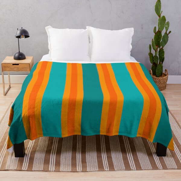 Item preview, Orange, turquoise and teal vertical beach stripes designed and sold by Home Cyn Home.