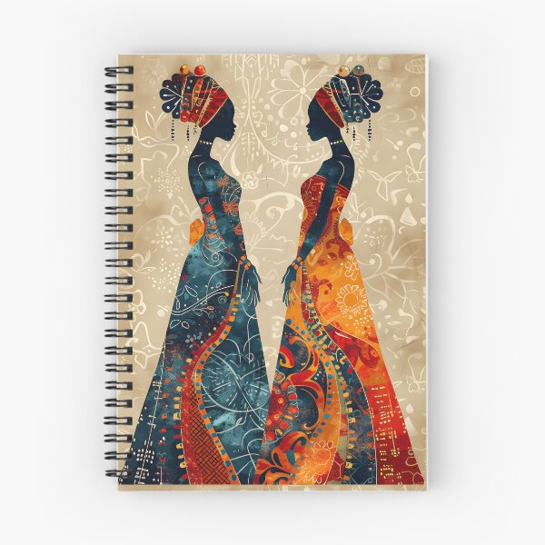 Item preview, Two African women in vibrant patterned dresses designed and sold by Artessie.