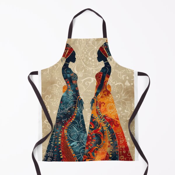 Item preview, Two African women in vibrant patterned dresses designed and sold by Artessie.