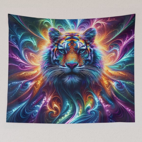 Item preview, Astral Tiger Fractal Art designed and sold by AI-Only Creations.