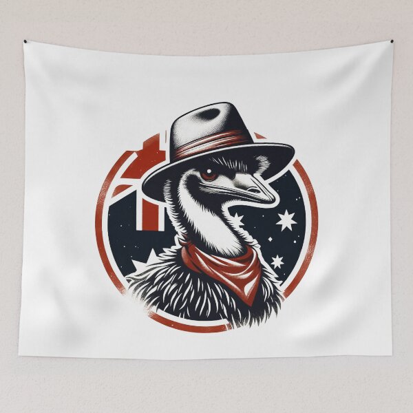 Item preview, Emu with Akubra Australia cute Animals designed and sold by Dolphin Graphic.