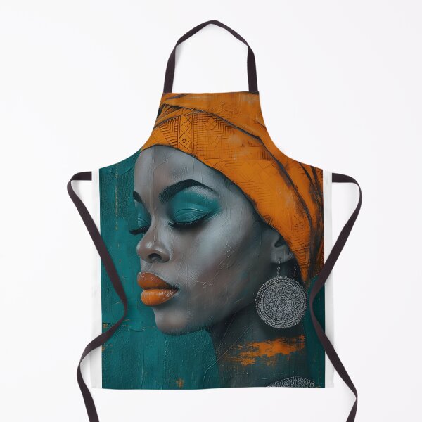 Item preview, Elegant portrait of a woman with striking headwrap art designed and sold by Artessie.