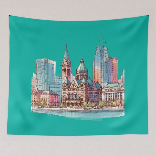 Item preview, 3D London Ontario Skyline Sketch Art,   designed and sold by PaintMeWorld.