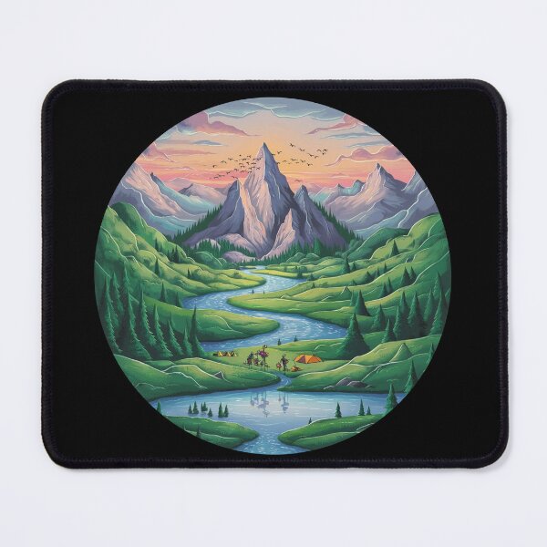 Item preview, Mountain landscape with a flowing river designed and sold by MyNiceDesigns.