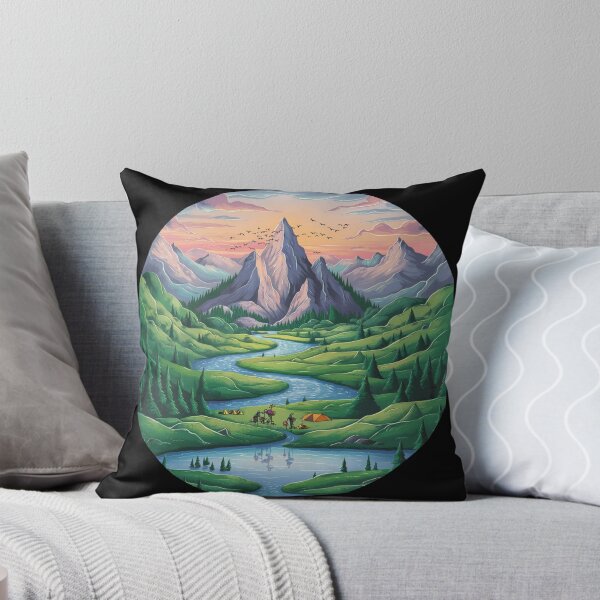 Item preview, Mountain landscape with a flowing river designed and sold by MyNiceDesigns.