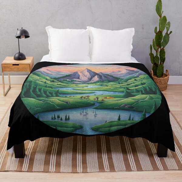 Item preview, Mountain landscape with a flowing river designed and sold by MyNiceDesigns.