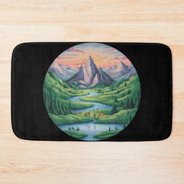 Item preview, Mountain landscape with a flowing river designed and sold by MyNiceDesigns.