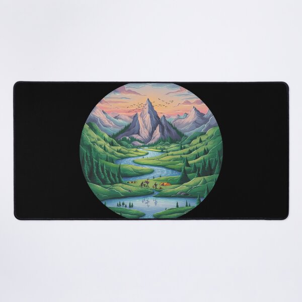 Item preview, Mountain landscape with a flowing river designed and sold by MyNiceDesigns.