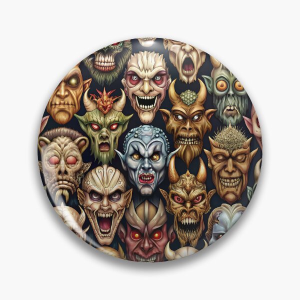 Item preview, Gothic Creatures Faces Pattern designed and sold by Itsheartshop.