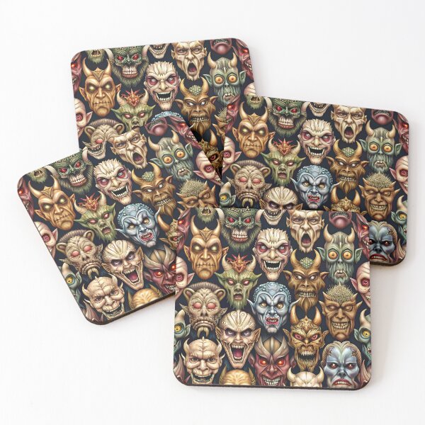 Item preview, Gothic Creatures Faces Pattern designed and sold by Itsheartshop.
