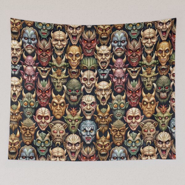 Item preview, Gothic Creatures Faces Pattern designed and sold by Itsheartshop.