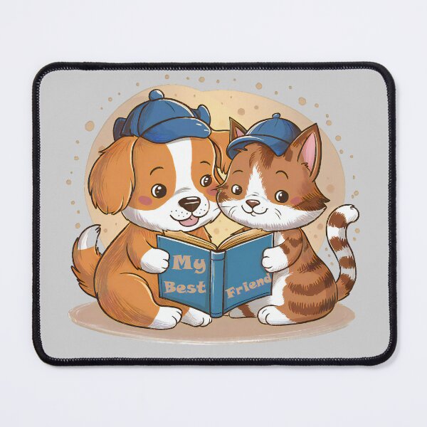 Item preview, Cat and dog reading a book designed and sold by DotPointLine.
