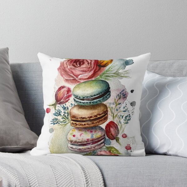 Artikelvorschau, Macarons Süßigkeiten Aquarell entworfen und verkauft von VikaArt.