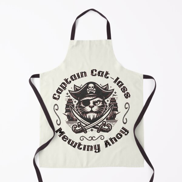 Item preview, Pirate Cat Captain Cat-lass Mutiny Ahoy Funny Quote designed and sold by PrintFanDesign.