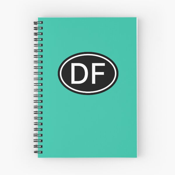 Item preview, DF Initials Monogram Oval White Letters designed and sold by Jeallan Designs.