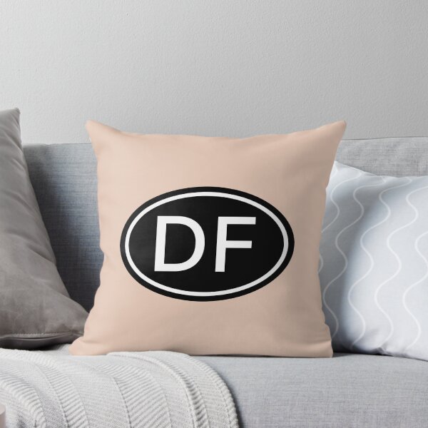Item preview, DF Initials Monogram Oval White Letters designed and sold by Jeallan Designs.
